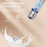 Load image into Gallery viewer, Maestri House Rechargeable Milk Frother with Stand, LunaFro Handheld Electric Foam Maker Waterproof Detachable Stainless Steel Whisk Drink Mixer Foamer for Lattes, Cappuccino