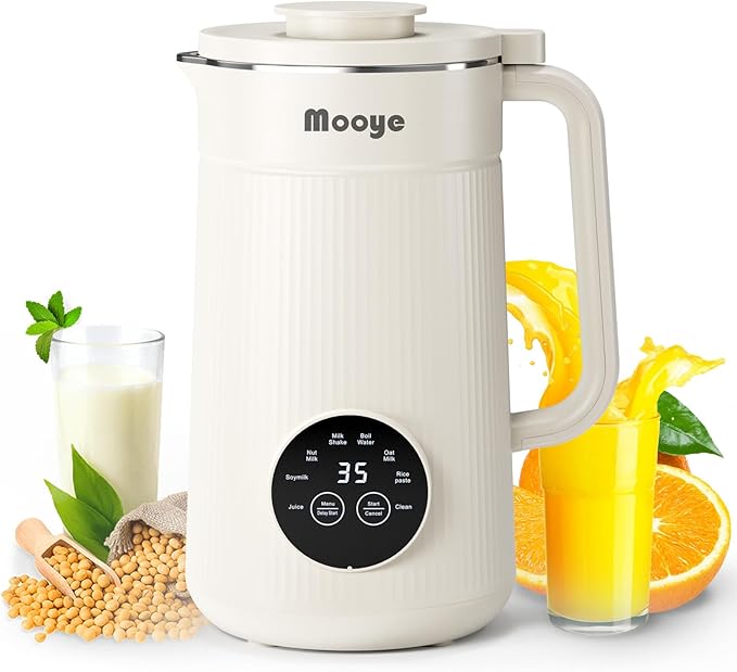 Automatic Nut Milk Maker Machine, 8 in 1 Soy Milk Maker, 35 oz Almond Machine Maker, 12-Hour Delay, Keep Warm, Non Dairy Beverages, Juice/Rice Paste/Clean/Milk Shake, 800W Heating, Self Cleaning