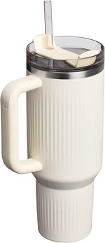 Load image into Gallery viewer, STANLEY Quencher H2.0 Tumbler with Handle and Straw 40 oz | Flowstate 3-Position Lid | Cup Holder Compatible for Travel | Insulated Stainless Steel Cup | BPA-Free | Fluted Cream Gloss