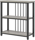 Load image into Gallery viewer, FOLUBAN 3 Tier Bookshelf, Short Bookcase for Small Space, Modern Wooden and Metal Book Shelf for Living Room Bedroom Office (Light Grey Oak)