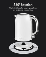 Load image into Gallery viewer, Electric Tea Kettle for Boiling Water, Wide Open Lid Stainless Steel Water Boiler, 1500W/1.7L for Coffee/Tea Brewing, Auto Shut Off &amp; Boil Dry Protection