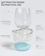 Load image into Gallery viewer, Wine Chiller for Glass Stemless Wine Glass Chiller Keeps Your Glasses of Vino Cold 10 Color Light Modes Separable Wine Essentials Accessories (Blue)