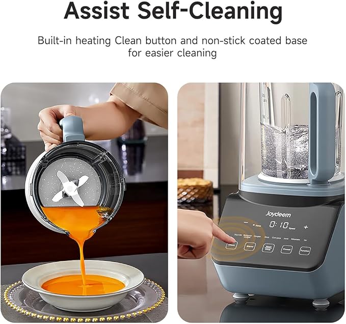 Joydeem Soymilk Maker Machine with Soundproof Shield, Hot and Cold Blender for Soymilk, Juice, Milkshake and Soup, Low Noise Cooking Blender, 1.75L Capacity, JD-J09