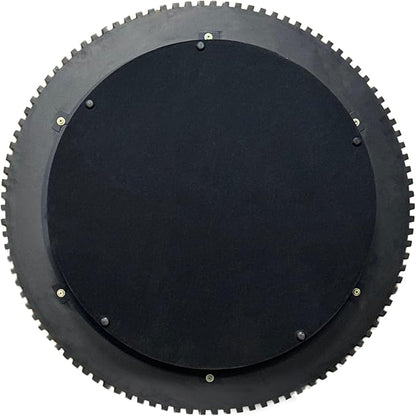 39 Inch Round Drum Coffee Table with Storage, Modern Handcraft Fluted Drum Coffee Table, Wooden Round Cocktail Tea Table Center Table with Sturdy Pedestal for Living Room Apartment (Black)