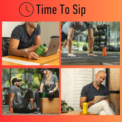 RSTR Peach Tea 12 Pack – Fruity High Energy Beverage – Natral Caffeine, Zero Added Sugar, Ultra Low Calories – Healthy Peach Tea for Adults - No Jitters, Not Carbnated and No Chrash.