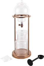 Load image into Gallery viewer, LOYALHEARTDY Ice Cold Brew Dipper Coffee Maker, 600 ml Luxury Iced Coffee Maker Smooth Drip Coffee Maker with Adjustable Rate Dipper Cold Brew Coffee Machine Ice Drip Coffee Maker for Coffee&amp;Tea,Gold