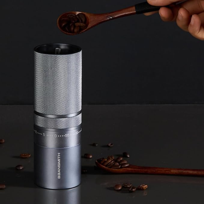 M1 Manual Coffee Grinder – 7 Star Stainless Steel Conical Burr, 60 Clicks External Adjustment, 30g Capacity : Portable Burr Grinder for Espresso, French Press, Turkish, Cold Brew