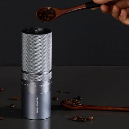 M1 Manual Coffee Grinder – 7 Star Stainless Steel Conical Burr, 60 Clicks External Adjustment, 30g Capacity : Portable Burr Grinder for Espresso, French Press, Turkish, Cold Brew