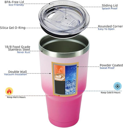 BJPKPK 30 oz Tumbler With Lid And Straw, Travel Coffee Mug,Cherry Blossom