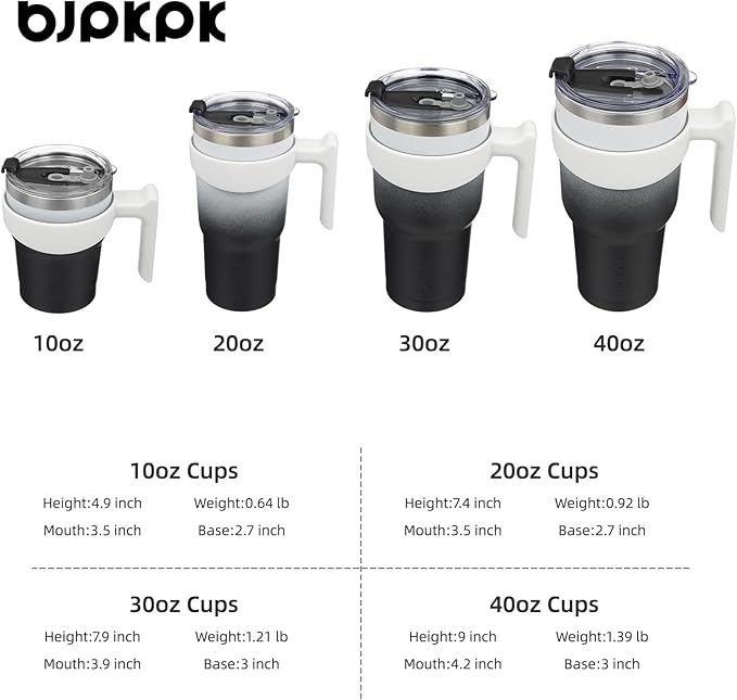 BJPKPK 30oz Tumbler With Handle Stainless Steel Insulated Tumbler Cups With Lid And Straw,Day & Night