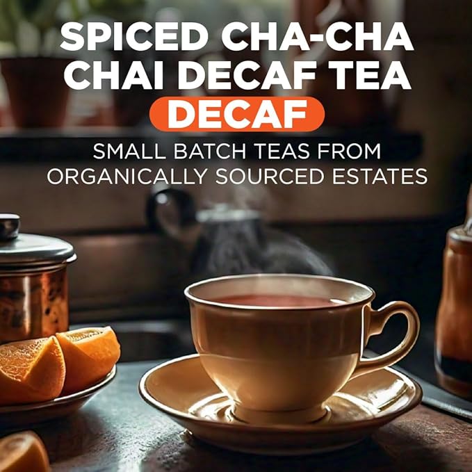 Maud's Organic Decaf Chai Tea Pods, 24 ct, Recyclable Single Serve Tea Pods – 100% Gourmet Blended Tea Leaves, Compatible with Keurig K Cups Maker