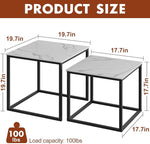 Load image into Gallery viewer, VILAWLENCE Coffee Table Set of 2, Modern Black Wooden Side Table, Metal Frame Square End Table, Center Tables,Nesting Coffee Table for Living Room,Bedroom and Small Spaces