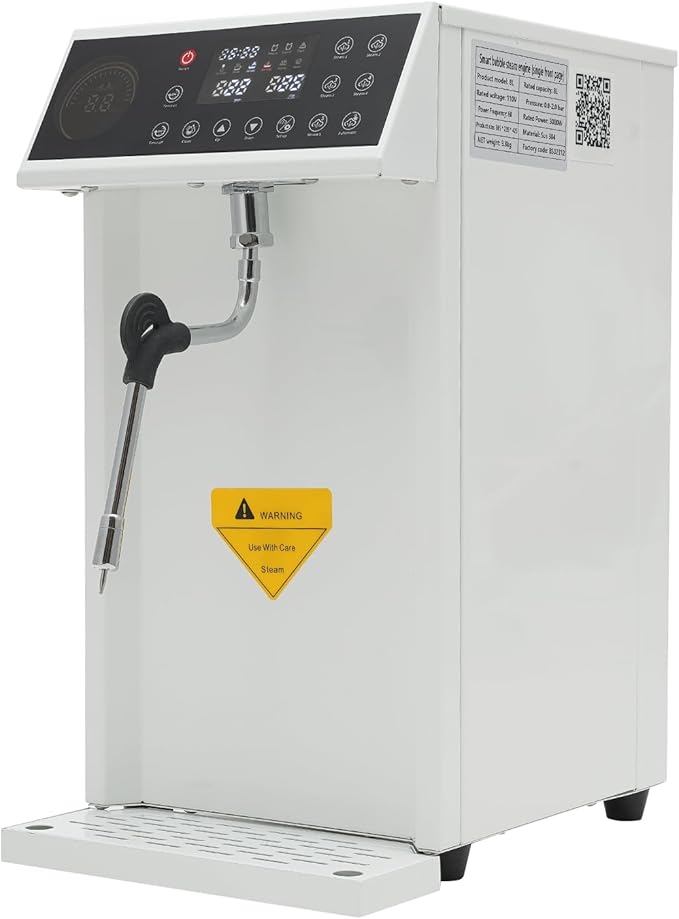 Commercial Milk Frother, 8L Automatic Milk Foam Machine Electric Steam Milk Frothing Machine Coffee Milk Foam Machine Steamer with LED Display for Tea Coffee Shop
