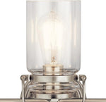 Load image into Gallery viewer, Kichler Brinley 24" Vanity Light in Brushed Nickel, 3-Light Farmhouse Bathroom Vanity Light with Clear Glass, (24" W x 10" H), 45689NI