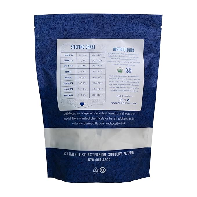 Organic Positively Tea Company, Assam Black Tea Bags, 100 Count, Eco-Friendly Tea Bags, Non-GMO