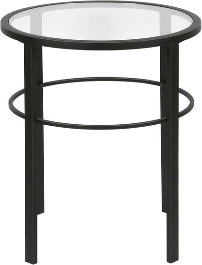 Henn&Hart 20" Wide Round Side Table in Blackened Bronze, Table for Living Room, Bedroom