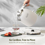 Load image into Gallery viewer, Hazel Quinn Electric Kettle - 1.7 Liters (57oz) Stainless Steel Water Kettle, BPA-Free Interior, 1200W Fast Boiling, Cordless, Rotational Base, Automatic Shut Off &amp; One-Touch LED - Pearl White