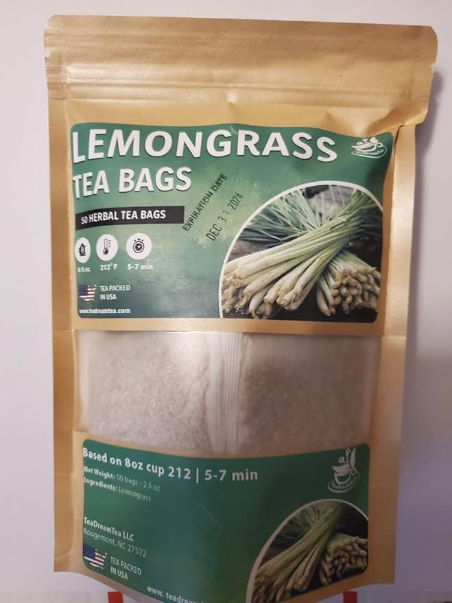 TeaDreamTea Lemongrass 300 Tea Bags - Supports Healthy Digestion - Premium Quality Herbal Tea - Caffeine Free Tea - Enjoy It Hot Or Cold Bulk Tea Bags