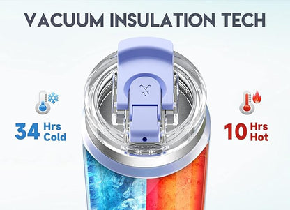 Meoky 40oz Tumbler with Handle, Stainless Steel Travel Mug with 2-in-1 Straw and Sip Lid, Vacuum Insulated Coffee Mug, 100% Leak Proof, Keeps Cold for 34 Hours or Hot for 10 Hours (Fairyland)