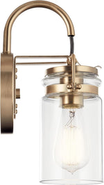 Load image into Gallery viewer, Kichler Brinley 11.5" Wall Sconce in Champagne Bronze, 1-Light, Vintage Wall Mount Light with Clear Glass, (11.5" H x 5" W), 45576CPZ