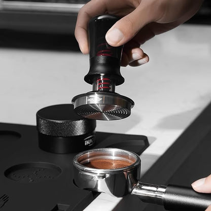 IKAPE 51MM Semi-Transparent Espresso Coffee Tamper, Spring-loaded Calibrated Tamper with Premium Threaded Stainless Steel Base, Compatible with All 51mm Bottomless Portafilters(New Upgrade) ﻿