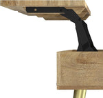 Load image into Gallery viewer, SIMPLIHOME Jager Lift Top Coffee Table - 36 inch Wide Solid Mango Wood Contemporary Modern Cocktail Table in Natural, Stylish Living Room Table with Hidden Storage, Brass Inlay, and Gold Metal Legs