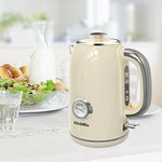 Load image into Gallery viewer, Electric Stainless Steel Tea Kettles1500W-1.7L-with Thermometer, Auto Shut-Off &amp; Boil-Dry, Cool Touch Handle, BPA Free Kettle &amp; Hot Water Kettle (Beige)