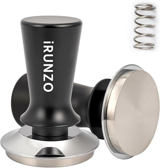 58mm Coffee Espresso Tamper，Premium Barista Coffee Press with Calibrated Spring Loaded WDT Tool，100% Stainless Steel Flat Base Tamper for Espresso Coffee Machine Fits