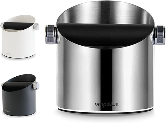 Espresso Knock Box, Large Capacity & Non-Slip Base Coffee Knock Box, Barista Tools, Espresso Machine Accessories (Silver)