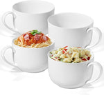 Load image into Gallery viewer, Chulan Large 25 oz Lightweight Fine Bone China Mugs, White Ceramic Soup Mugs,Over 45% Bone Content for Porcelain Soup, Latte, Milk, Coffee, Microwave Safe,Set of 4 Easy to Clean Moonlight Series