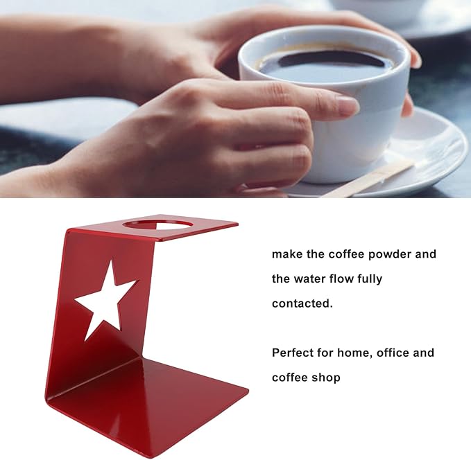 Reusable Pour Over Coffee Maker Dripper Stand for Home or Office (Red)