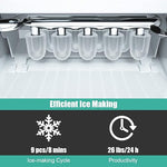 Load image into Gallery viewer, COSTWAY Countertop Ice Maker, 26Lbs/24H Portable Ice Machine with Self-Cleaning Function, Bullet Ice Cubes Ready in 8 Mins, Scoop and Removable Basket,Ice Maker for Home Party Bar, Green