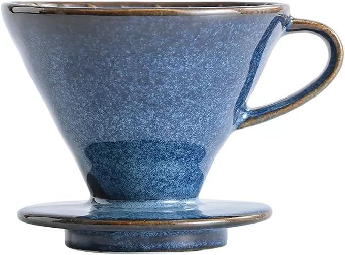Ceramic Pour Over Coffee Dripper, Hand Brew Coffee Cup Drip, Kiln Retro Coffee Filter, Ceramic Slow Brewing Accessories for Home, Cafe, Restaurants (1/2 CUPS)