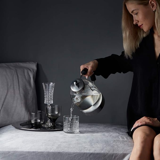 ASCOT Electric Kettle, Glass Electric Tea Kettle Gifts for Men/Women/Family 1.5L 1500W Borosilicate Glass Tea Heater, with Auto Shut-Off and Boil-Dry Protection (Silver)