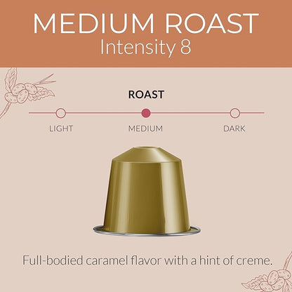 Camilla’s Heritage - Intensity 8 Caramel Flavored Espresso Coffee, Gourmet Espresso Cups, 60 Coffee Pods