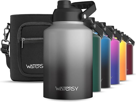1 Gallon Water Bottle Insulated(Cold for 48 Hrs),BPA Free&Leak Proof,128oz Stainless Steel Water Jug,Big thermo,Large Water Bottle with Handle for Gym,Hiking,Camping&Travel,Gray