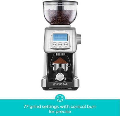 CASABREWS Tornado Electric Conical Burr Coffee Grinder, 77 Precision Grind Settings for Espresso to French Press, Special for Barista and Coffee Lovers