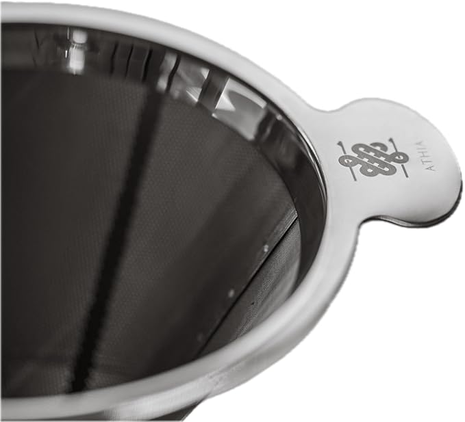ATHIA Silver Stainless Steel Reusable Coffee Filter, Pour Over Cone Dripper with Fine Mesh, Paperless & Eco-Friendly Design, Fits Most Mugs, Carafes & Coffee Makers (Silver, Standard)