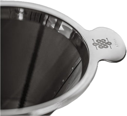 ATHIA Silver Stainless Steel Reusable Coffee Filter, Pour Over Cone Dripper with Fine Mesh, Paperless & Eco-Friendly Design, Fits Most Mugs, Carafes & Coffee Makers (Silver, Standard)