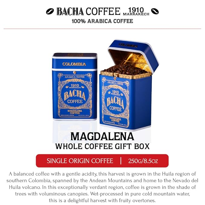 Bacha Coffee | Magdalena Single Origin Signature Nomad Collection, Medium Roast, 100% Arabica Specialty Coffee, Whole Beans, 250g