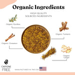 Load image into Gallery viewer, Organic Turmeric Ginger Tea - AIP diet, Whole 30, Paleo friendly, Golden Tonic Herbal Blend - Ayurvedic rooibos herbs, 100% Organic Gluten-Free