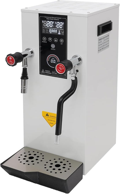 Commercial Milk Frother, Multi-Purpose Full-Automatic Steam Boiling Water Frothing Machine with 12H Timing Function for Tea Coffee Dessert Milk 3KW 12L