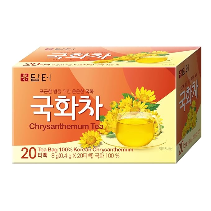 Damtuh Chrysanthemum Tea – Soothing Korean Herbal Flower Tea, Hot or Iced, Natural & Refreshing – 20 Tea Bags (0.4 g each)