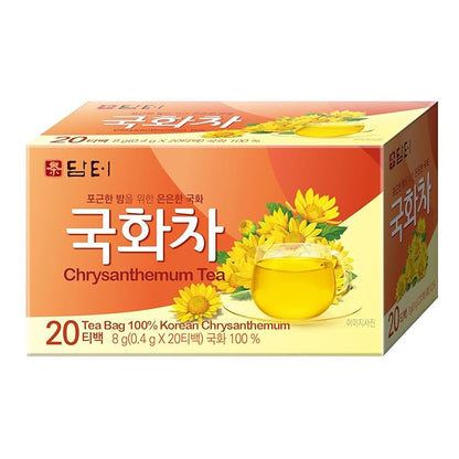 Damtuh Chrysanthemum Tea – Soothing Korean Herbal Flower Tea, Hot or Iced, Natural & Refreshing – 20 Tea Bags (0.4 g each)