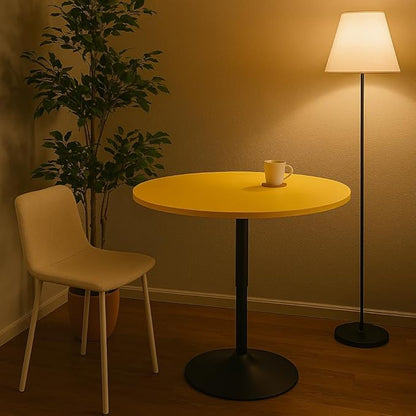 Magshion 31" Round Bar Table Height Adjustable 26"-35" Pub Table with Enlarged Base for Living Room Patio Bistro, Yellow