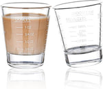 Load image into Gallery viewer, Shot Glasses Measuring cup Espresso Shot Glass Liquid Heavy Glass Wine Glass 2 Pack 26-Incremental Measurement 1oz, 6 Tsp, 2 Tbs, 30ml By BCnmviku (2pack-White)