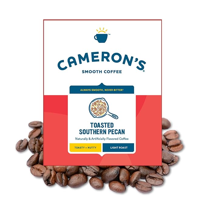 Cameron's Coffee Roasted Whole Bean, Flavored, Toasted Southern Pecan, 4lb (Pack of 1)