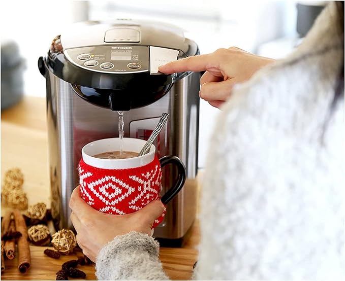 Tiger PDU-A30U-K Electric Hot Water Boiler and Warmer, Stainless Black, 3-Liter