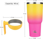 Load image into Gallery viewer, 40 oz Tumbler with Handle and 2 Straw 2 Lid, Insulated Water Bottle Stainless Steel Vacuum Cup Reusable Travel Mug,Rainbow