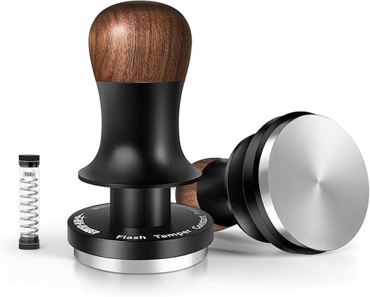MHW-3BOMBER 49.7mm Espresso Tamper - 3 Spring Loaded Coffee Tamper with Sound Feedback - Barista Calibrated Tamper with 15lb / 30lbs Replacement Springs - Compatible for ROK Espresso Maker T7069F-OS